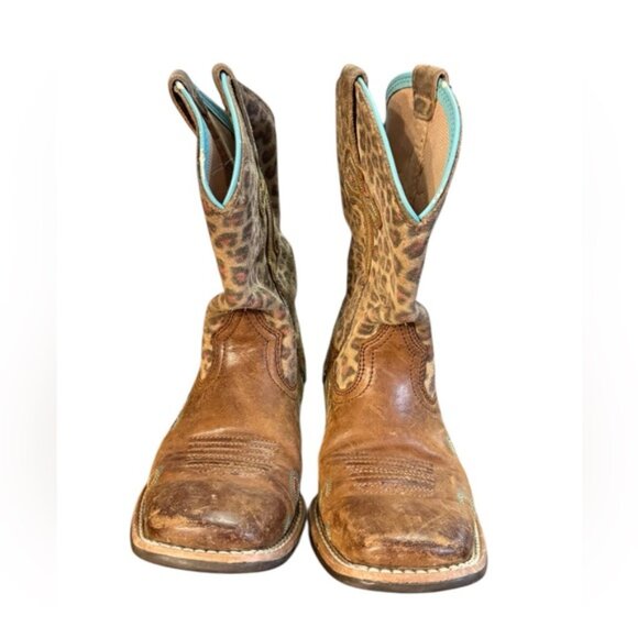 ARIAT CROSSROADS COWGIRL BOOTS SQUARE TOE Girls Size 12.5 - Picture 4 of 8